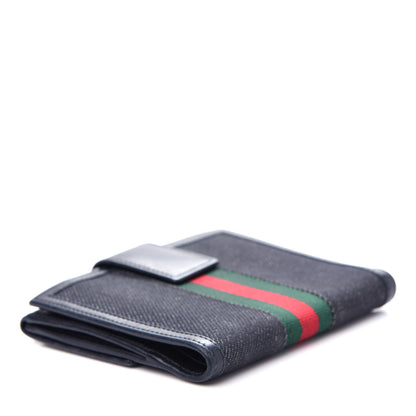 Gucci Calfskin Web Compact Wallet Black 4 of 9