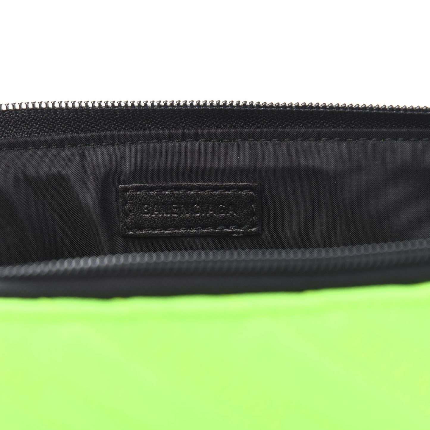Nylon Logo Matelasse Explorer Zip Around Tablet Pouch Light Fluo Green