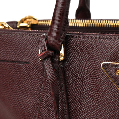 Prada Saffiano Small Galleria Double Zip Tote Granato 13 of 19