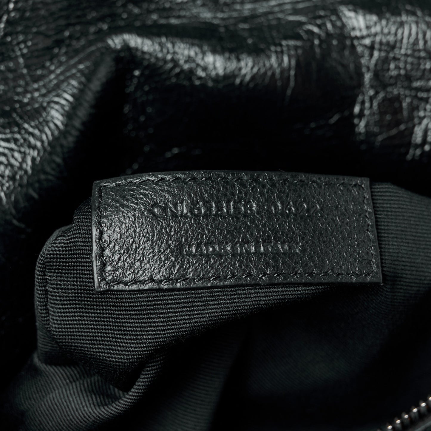 Crinkled Calfskin Matelasse Monogram Medium Niki Chain Satchel Black