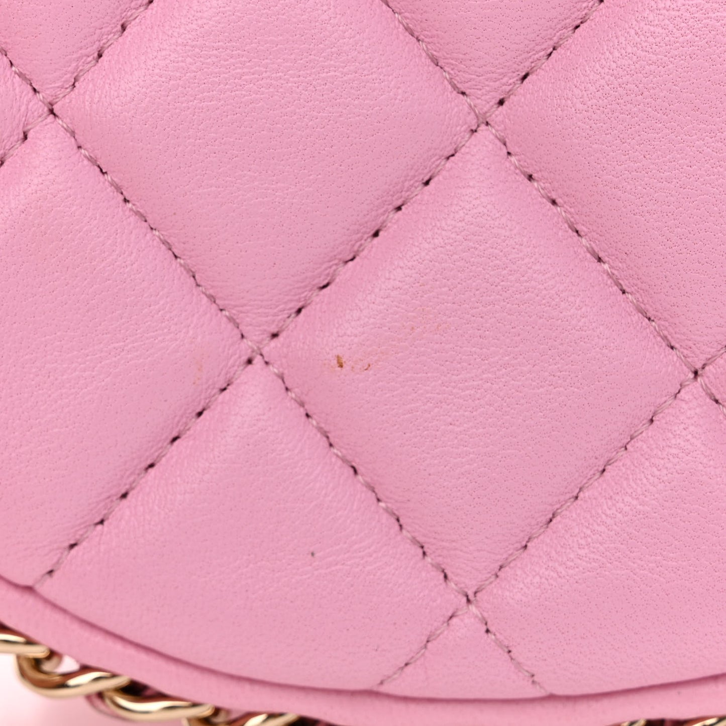 Lambskin Quilted Mini Chain Around Hobo Pink