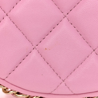 Chanel Lambskin Quilted Mini Chain Around Hobo Pink 11 of 11
