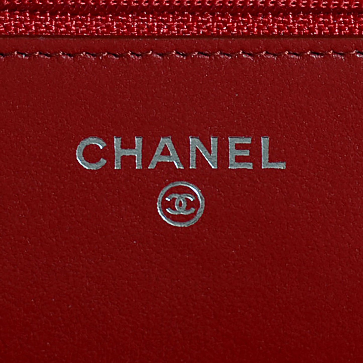 Lambskin Quilted Wallet On Chain WOC Red