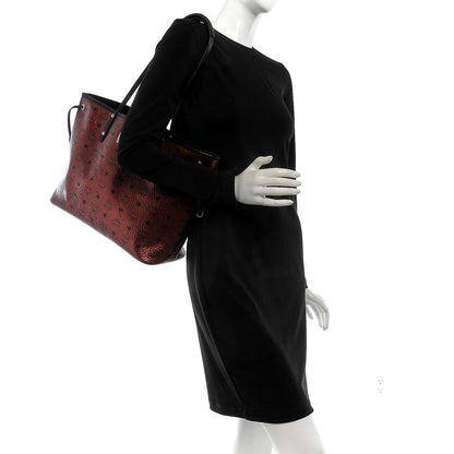 MCM Metallic Visetos Medium Shopper Tote Scooter Red 2 of 10