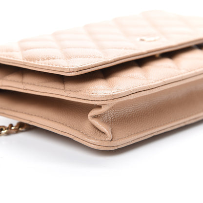 Chanel Caviar Quilted Wallet On Chain WOC Beige 9 of 11