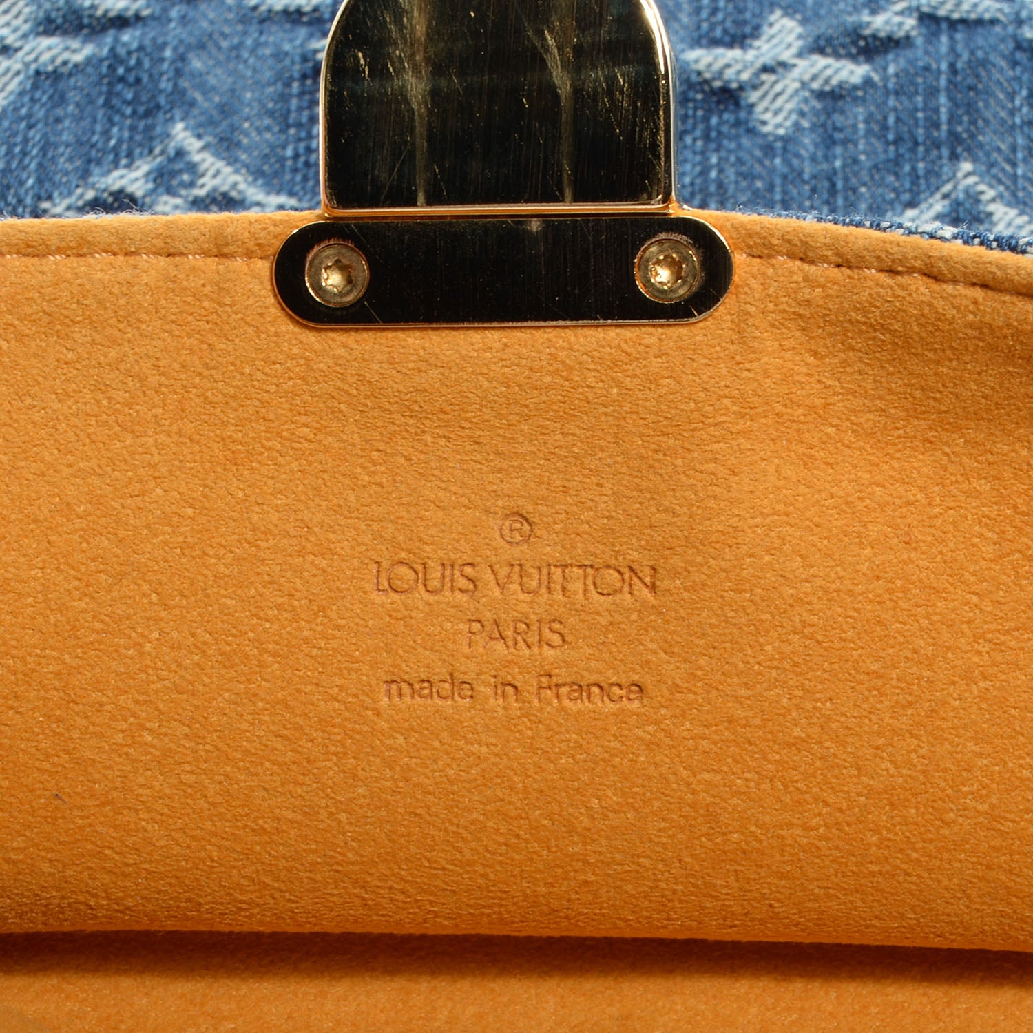 Louis Vuitton Monogram Denim Pochette Plat Clutch Blue 6 of 7