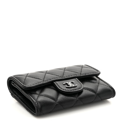 Chanel Lambskin Quilted Flap Card Holder Wallet So Black 4 of 8