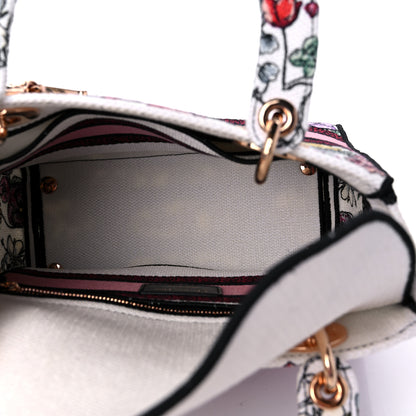 Christian Dior Canvas Florilegio Embroidered Medium Lady D-Lite White Multicolor 5 of 9