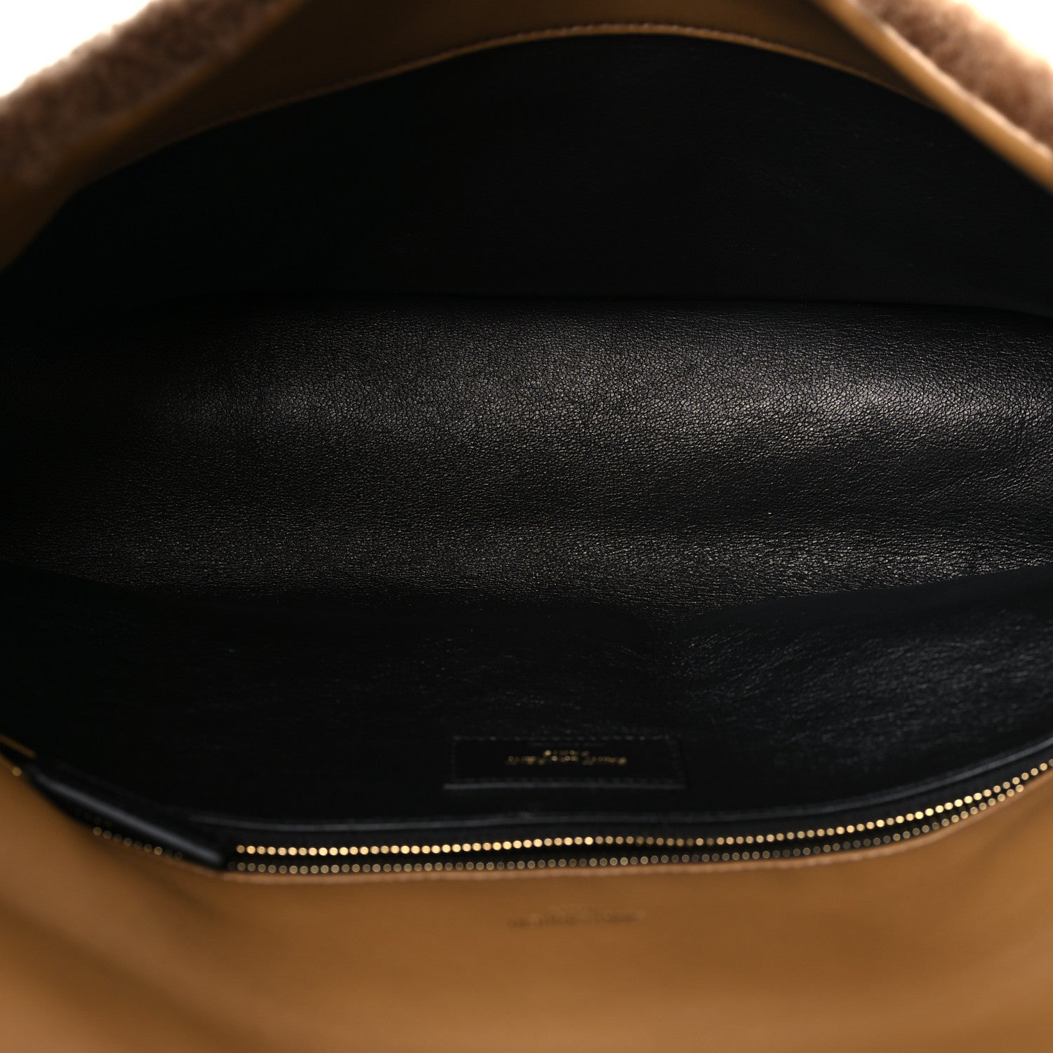 Saint Laurent Shearling Lambskin Quilted Sade Puffer Envelope Clutch Natural Brown 5 of 9