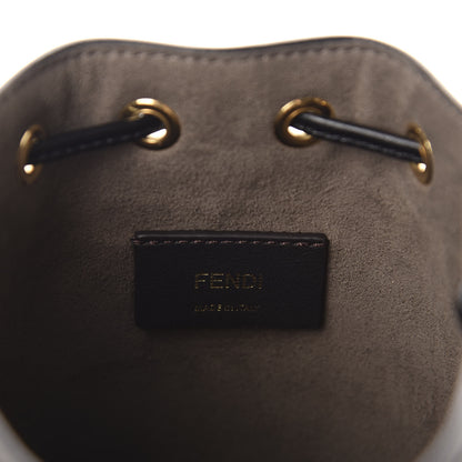 Fendi Vitello Liberty F is Fendi Bi-Color FF 1974 Embossed Mini Mon Tresor Bucket Bag Maya Black 13 of 16
