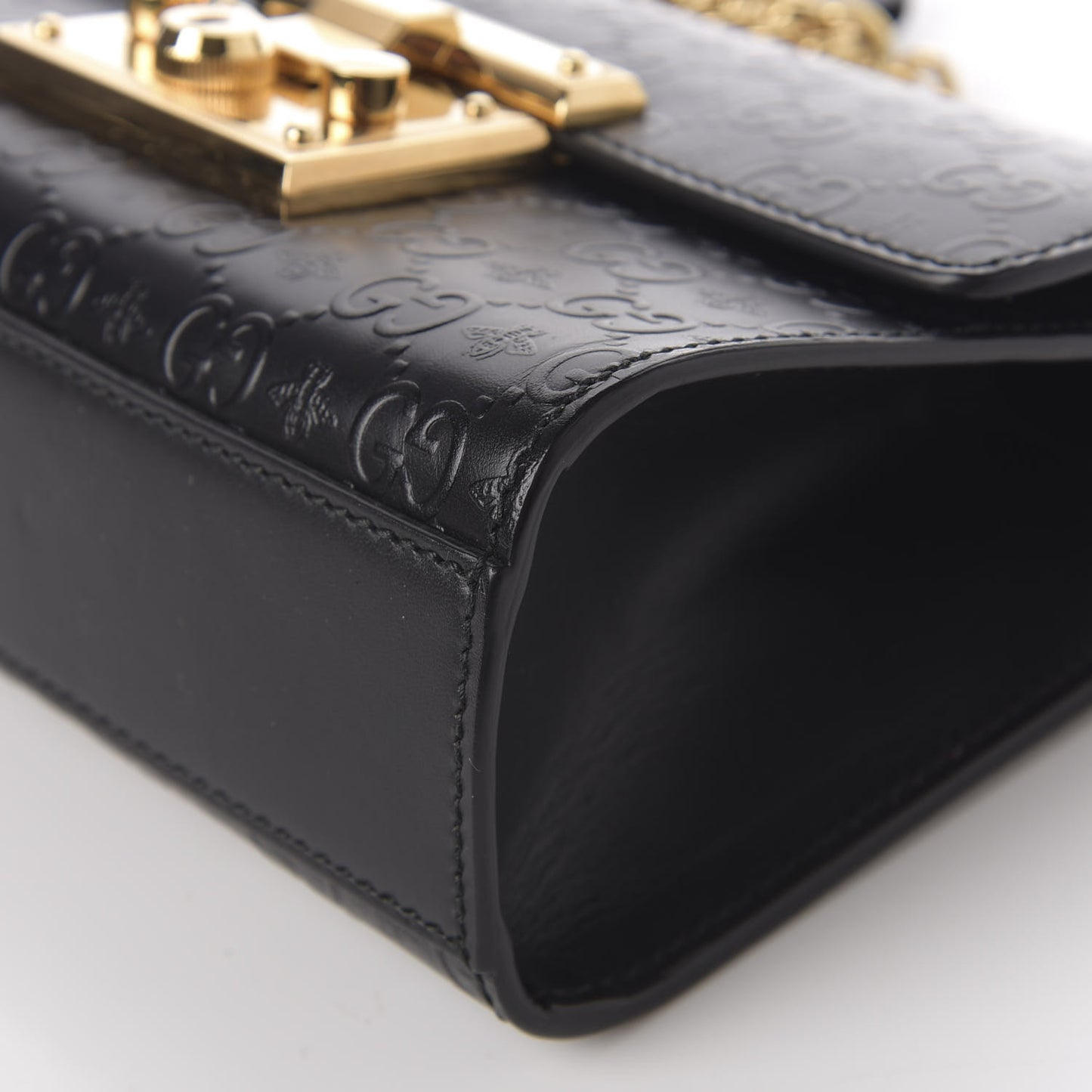Guccissima Small Padlock Shoulder Bag Black