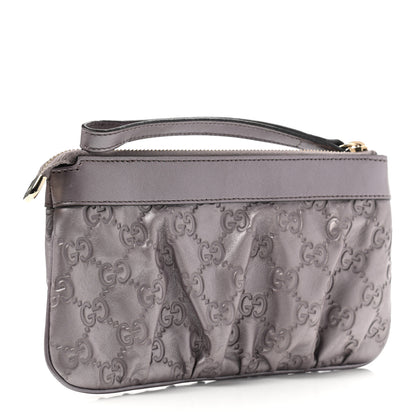 Gucci Metallic Soft Guccissima Heart Wristlet Senanque 3 of 11