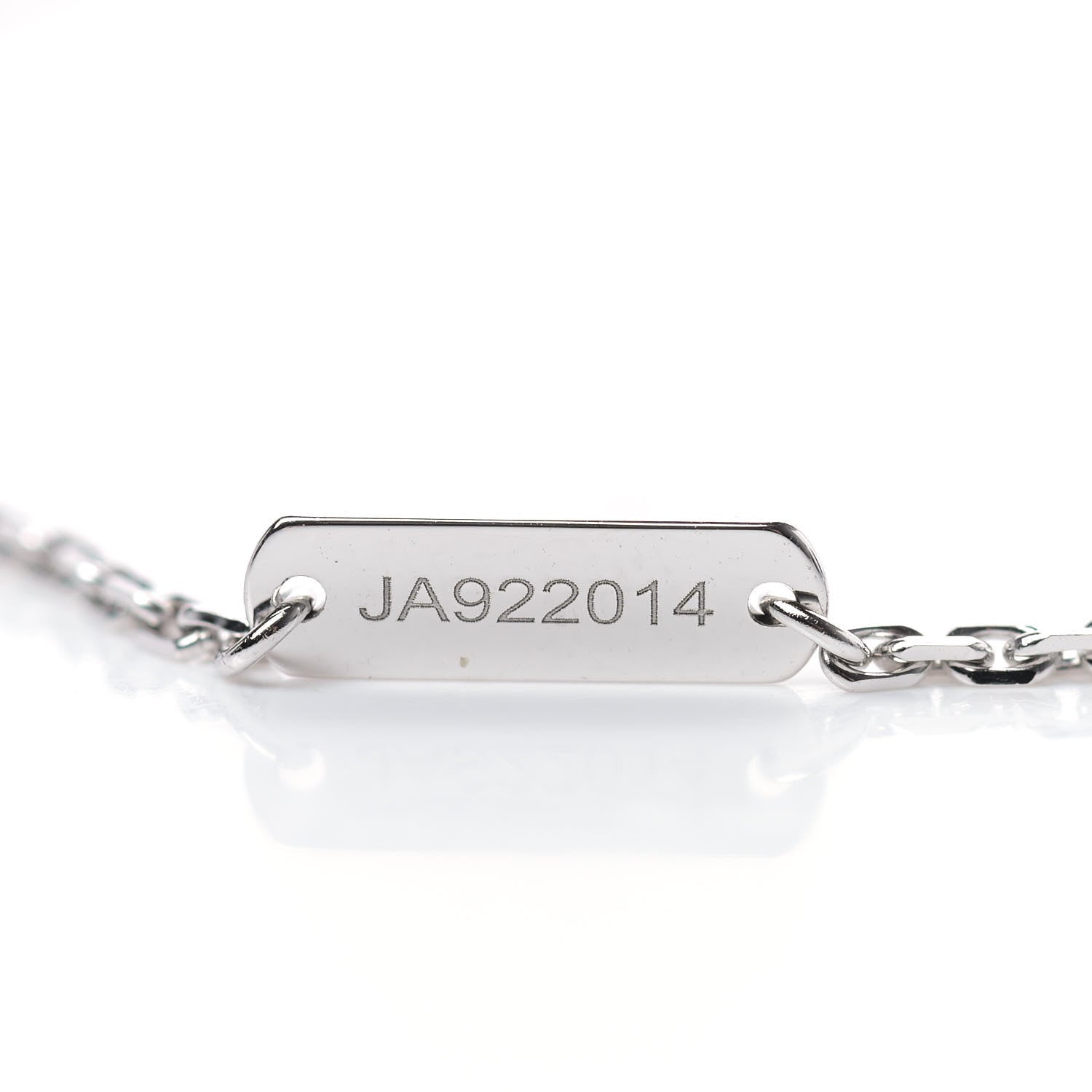 Van Cleef & Arpels 18K White Gold Diamond Guilloche Vintage Alhambra Pendant Necklace 4 of 6
