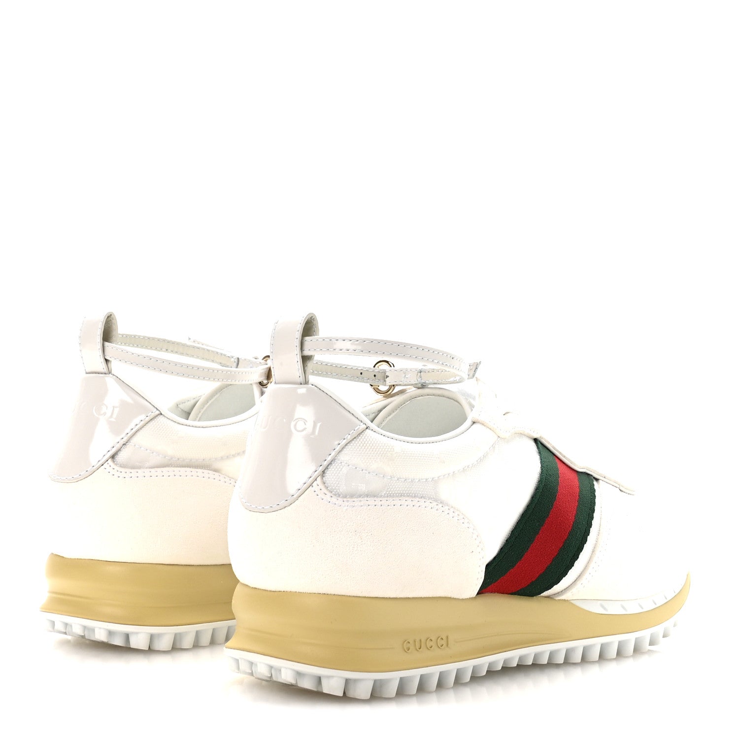 Gucci GG Suede Monogram Web Re-Motion Sneakers 37.5 White 5 of 8