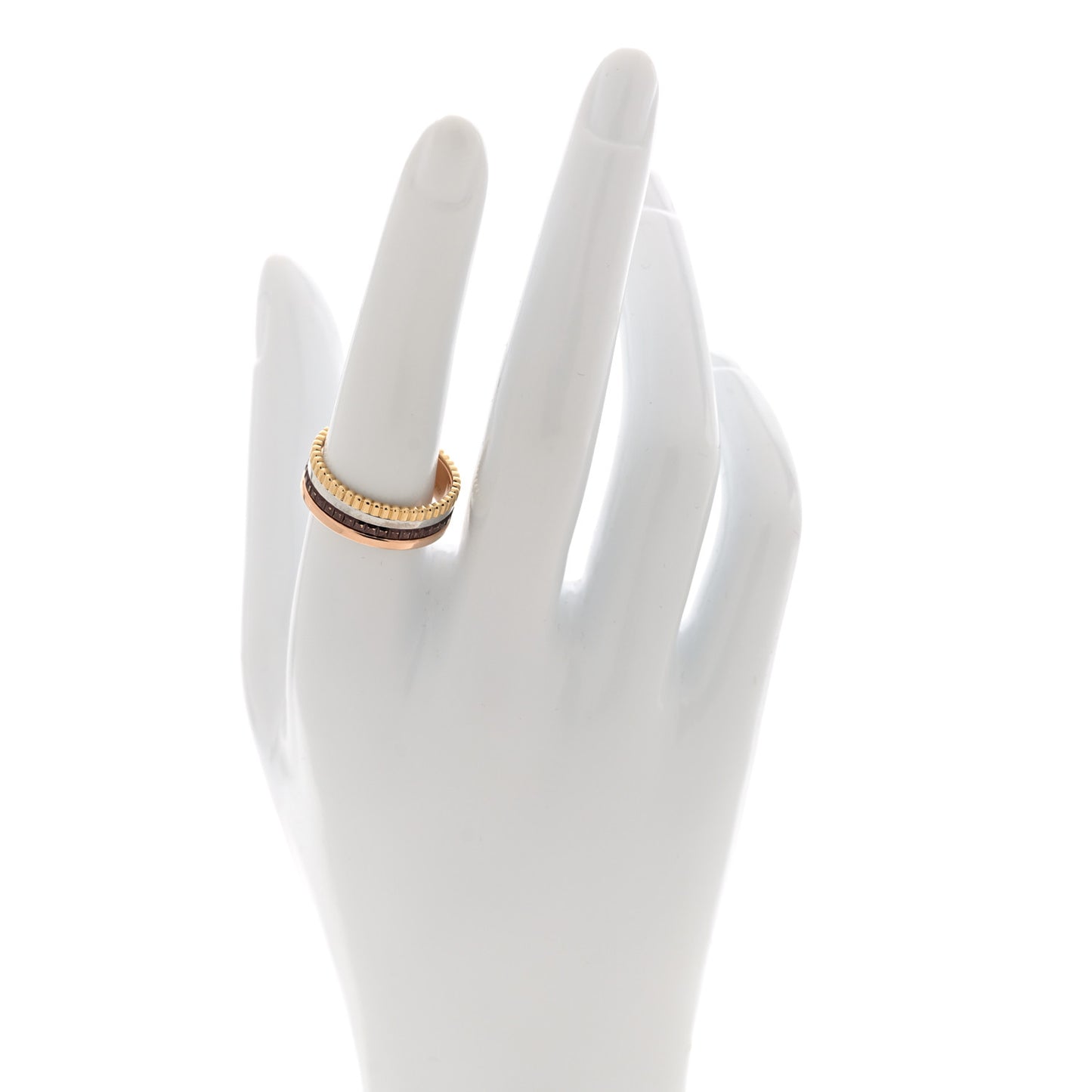 18K Pink Yellow White Gold PVD Small Quatre Classique Ring 56 7.5