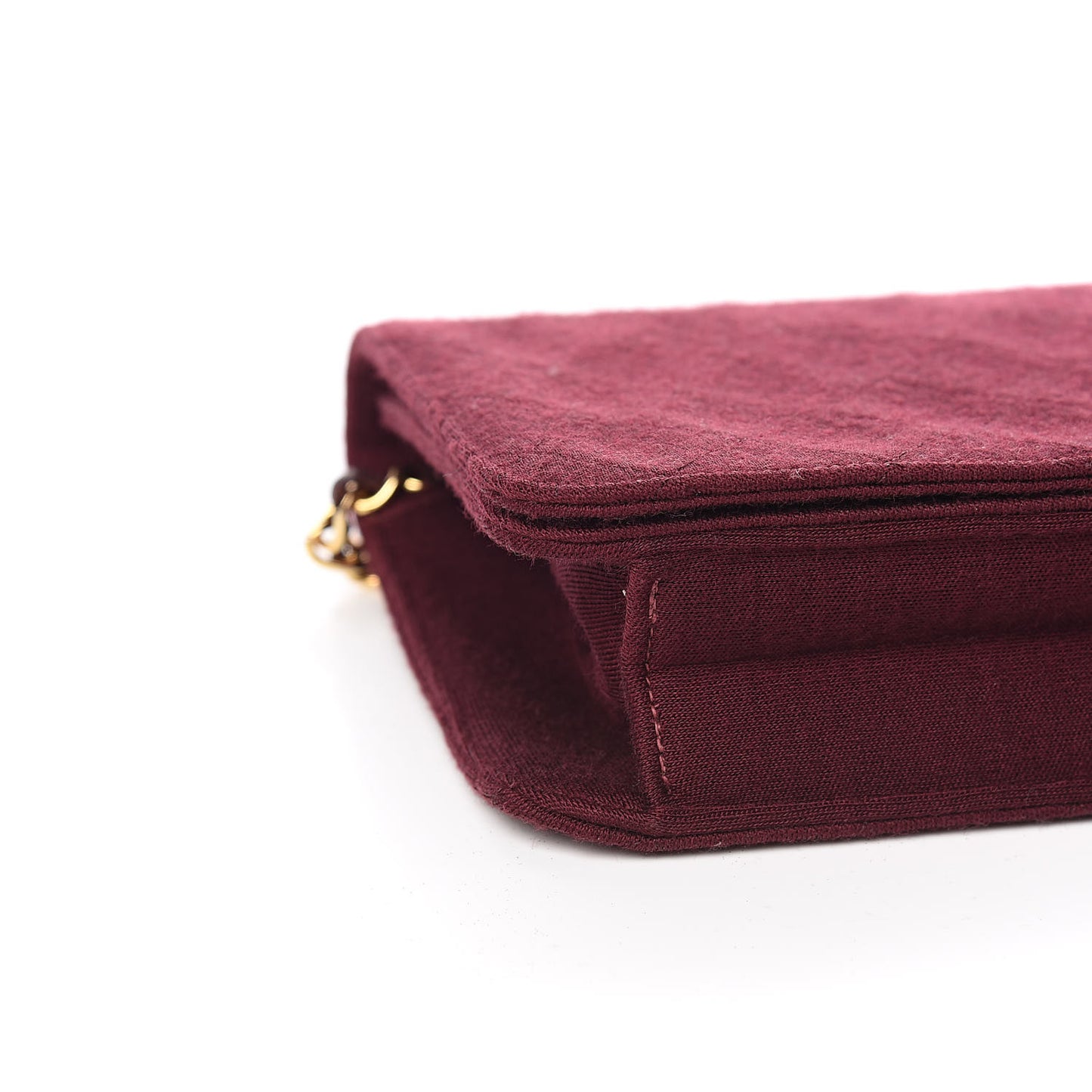 Jersey Quilted Small Single Flap Dark Red