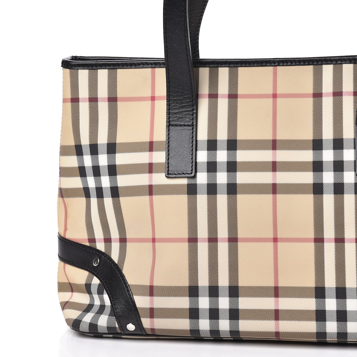 Burberry Vintage Check Studded Tote Black 14 of 14