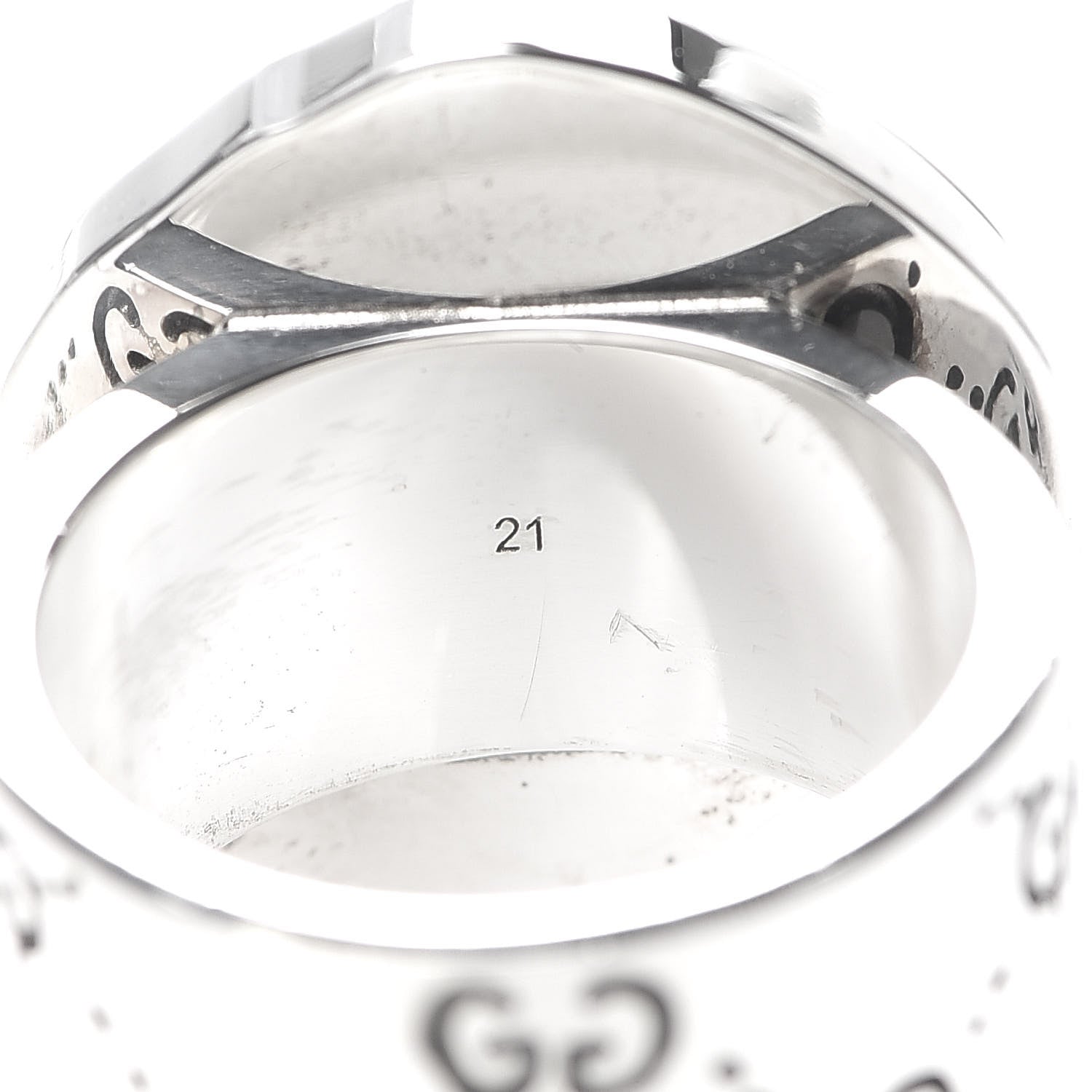 Gucci Sterling Silver GucciGhost Hamlet Skull Ring 60 9 5 of 7
