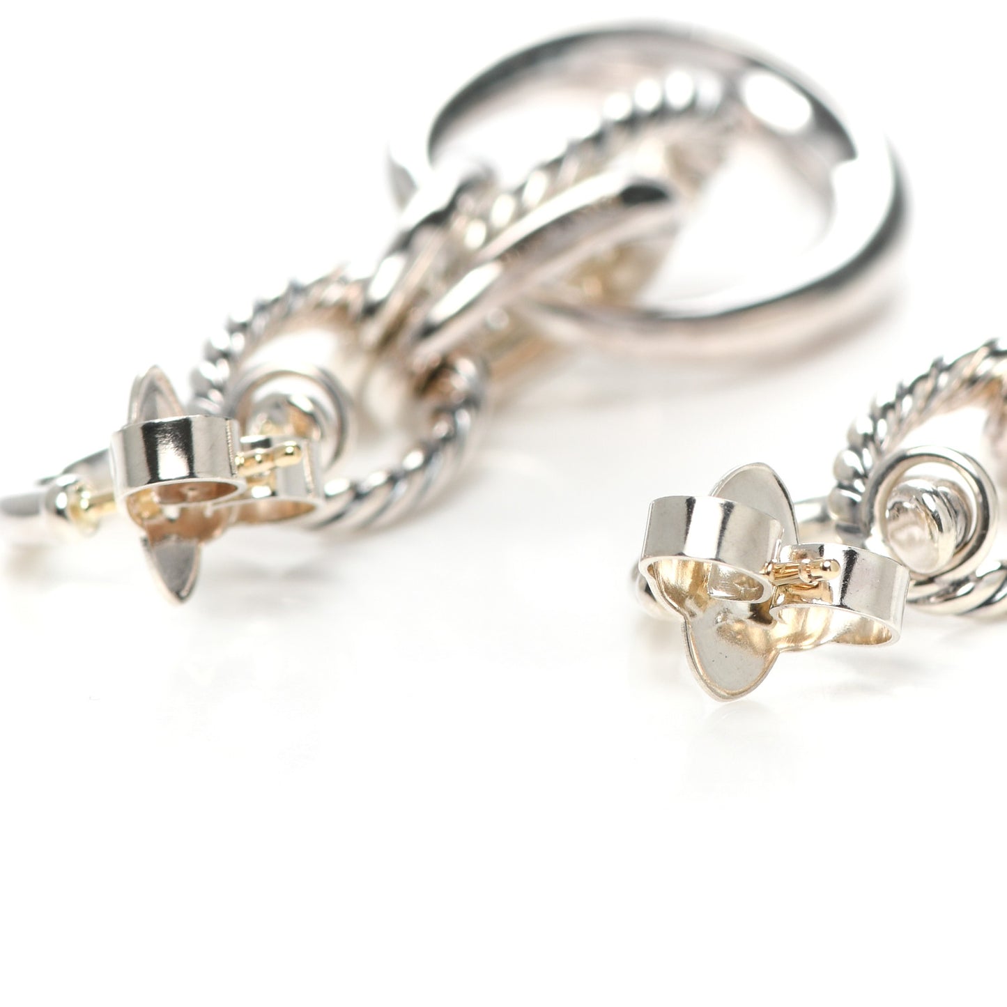 Sterling Silver Pure Form Drop Earrings