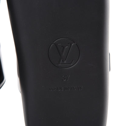 Louis Vuitton Shiny Rubber Logo Sunbath Mules 37 Black 6 of 8