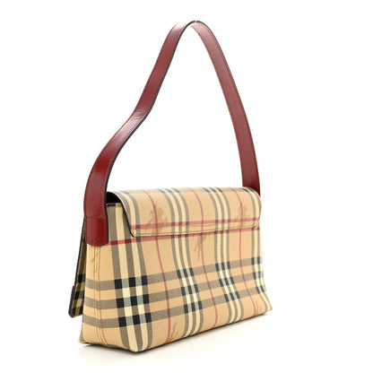 Burberry Haymarket Check Shoulder Bag Military Red 3 of 10
