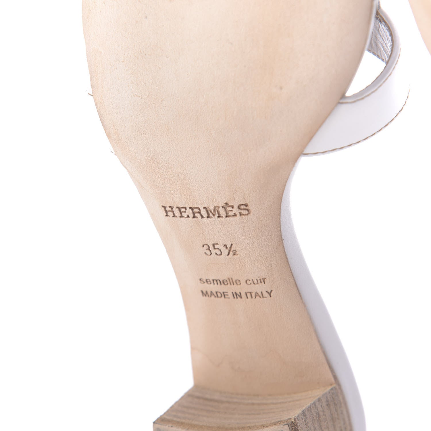 Hermes Calfskin Oasis Sandals 35.5 White 9 of 12