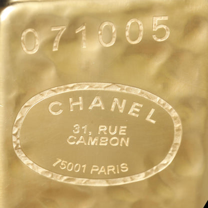 Chanel Hammered Metal Gold Bar Clutch RARE 6 of 11