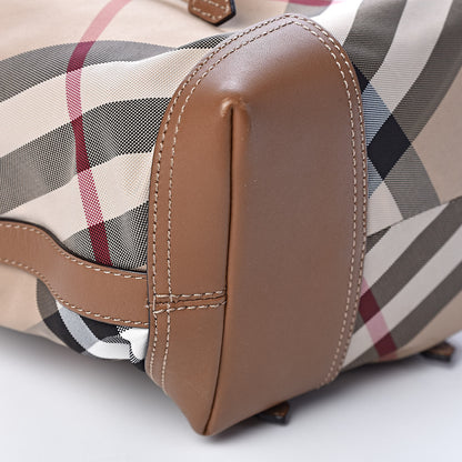 Burberry Nylon Calfskin Nova Check Backpack Brown 10 of 11