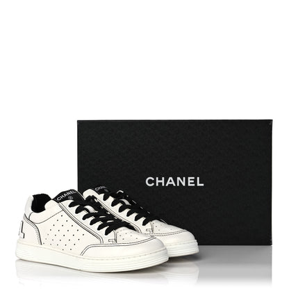 Chanel Calfskin Womens Logo Sneakers 38 White 9 of 9