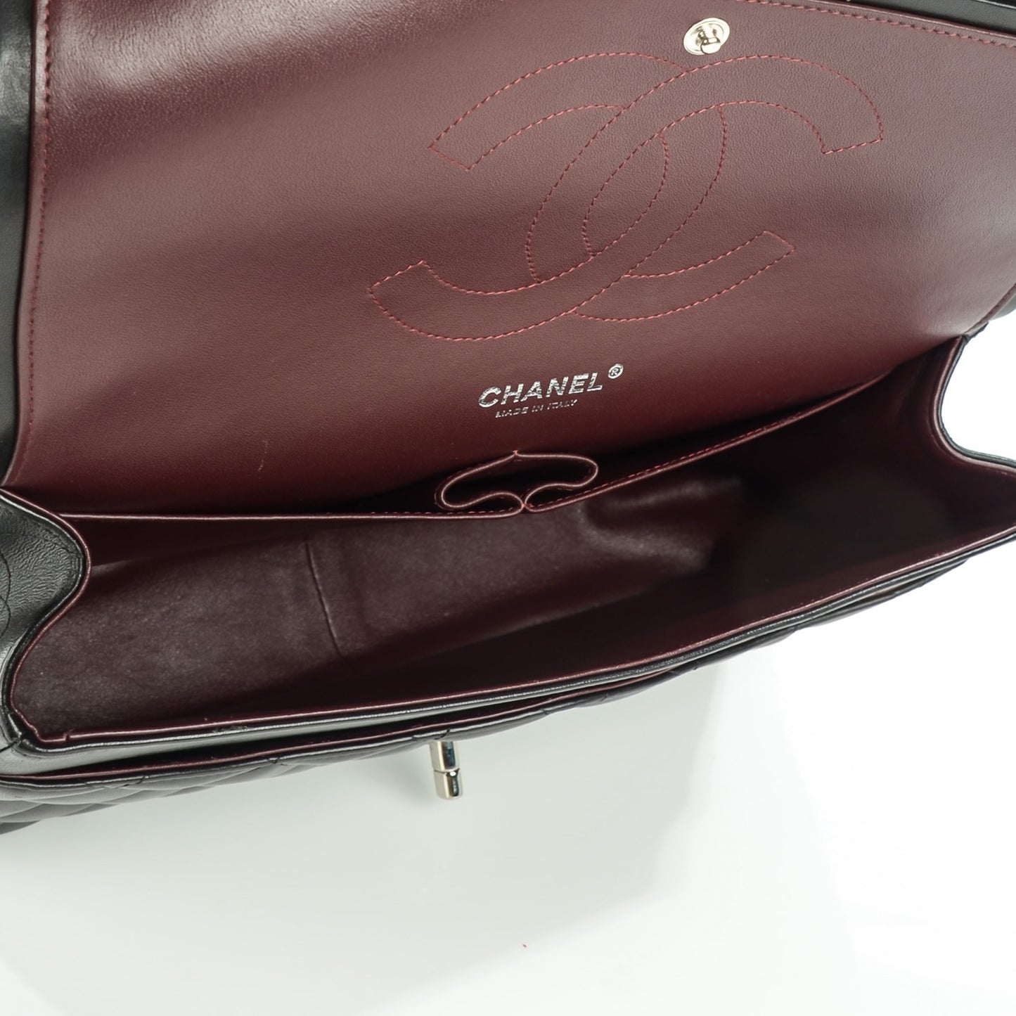 Lambskin Quilted Jumbo Double Flap Black