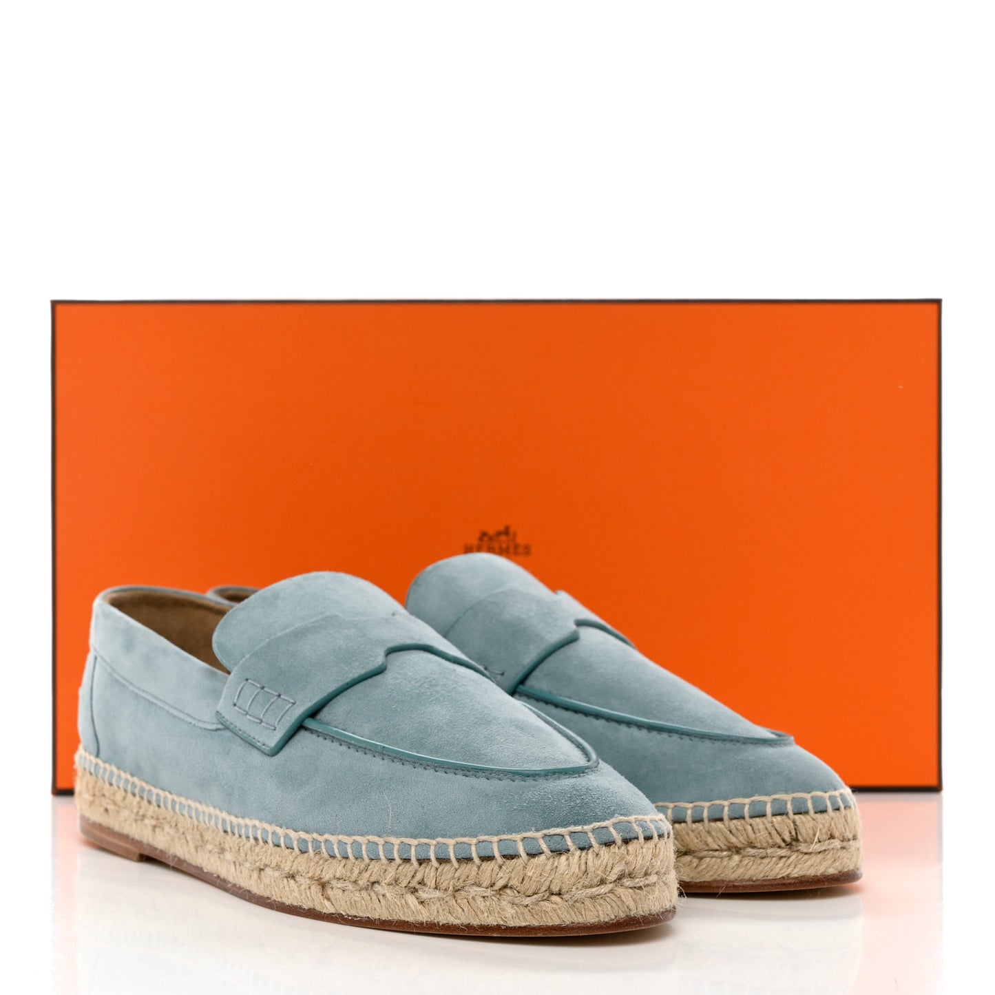 Suede Calfskin Womens Trip Espadrilles 39 Vert D'Eau