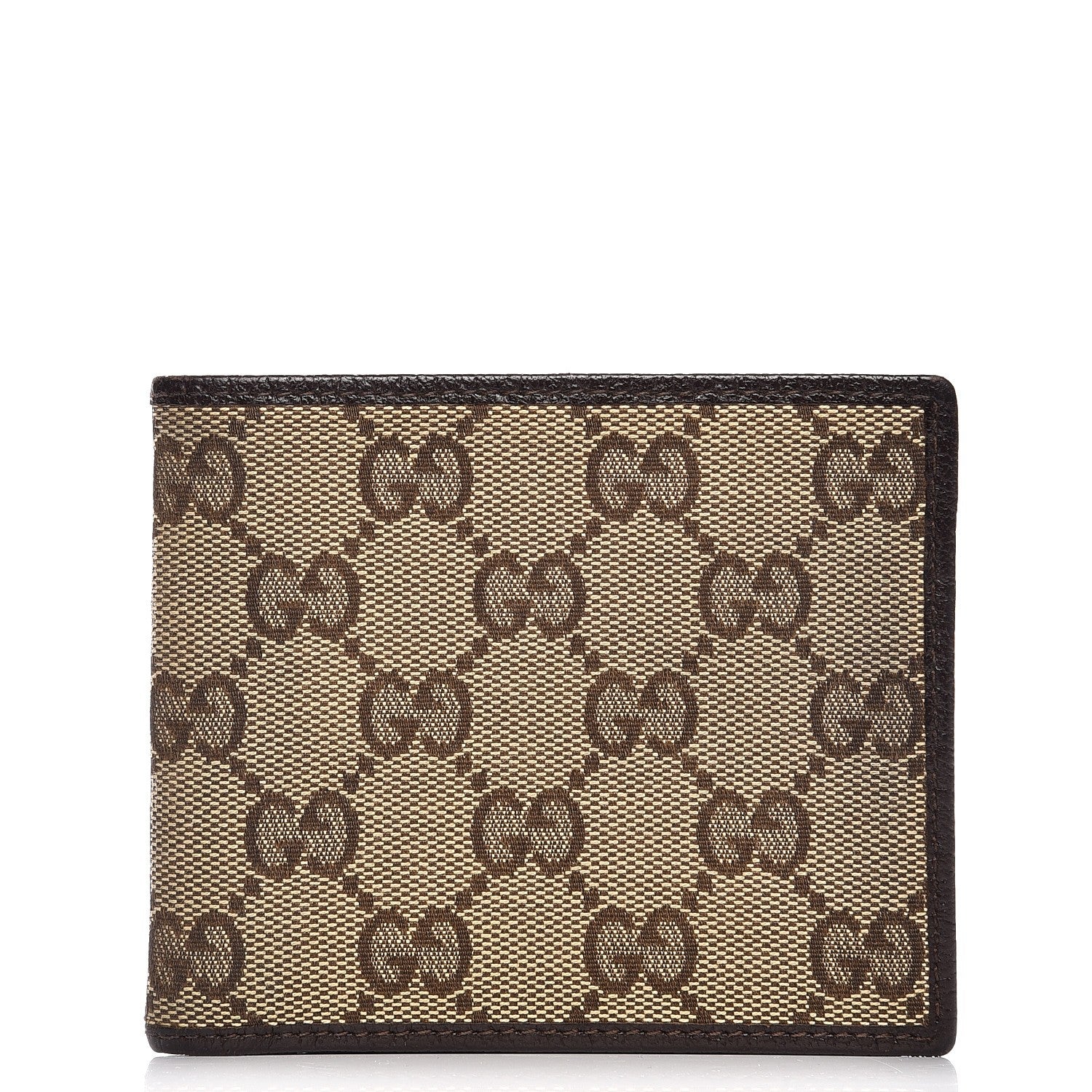 Gucci Mens Monogram Bi-Fold Wallet Dark Brown 1 of 10