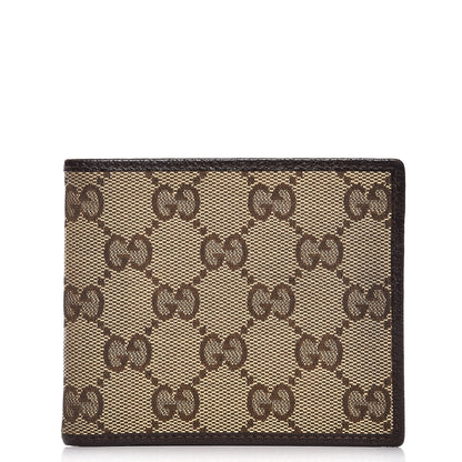 Gucci Mens Monogram Bi-Fold Wallet Dark Brown 1 of 10