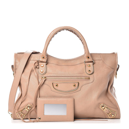 Balenciaga Chevre Gold Metallic Edge Hardware City Rose Des Sables 1 of 12