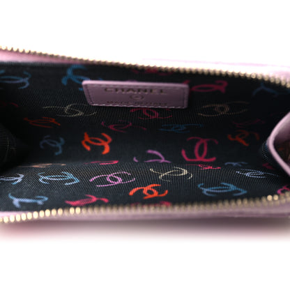Chanel Caviar Quilted CC Zip Around Card Holder Light Purple 5 of 10