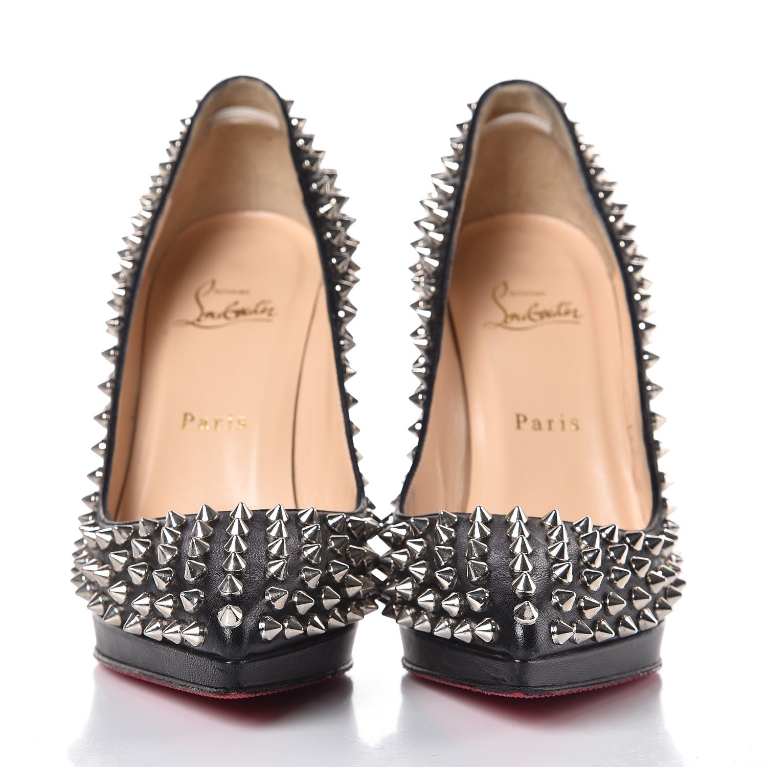 Christian Louboutin Nappa Pigalle Plato Spikes 120 Pumps 38 Black 2 of 9