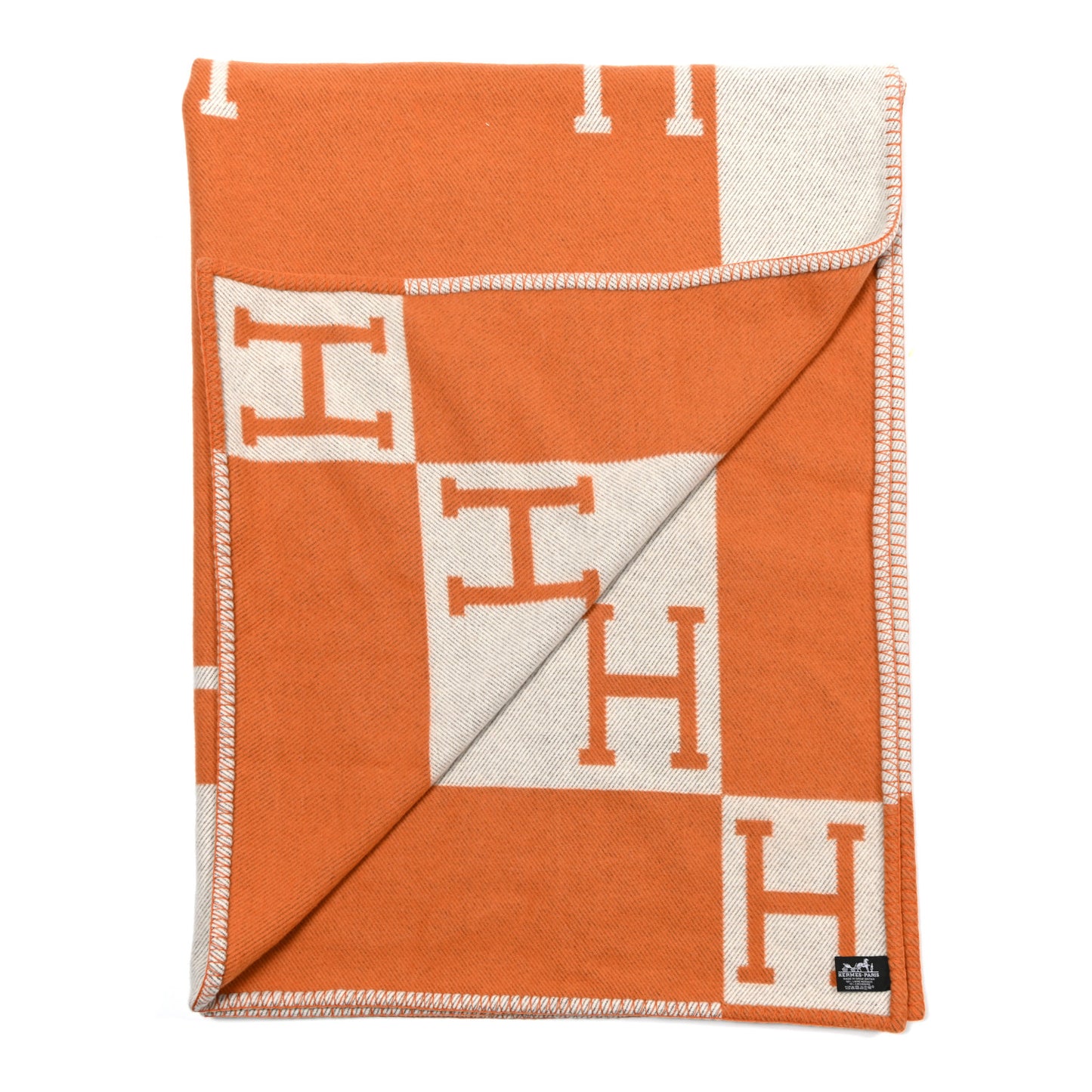 Wool Cashmere Signature Classic Avalon Blanket Ecru Potiron