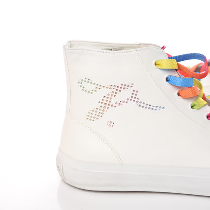 Louis Vuitton Calfskin Tattoo Sneaker Boots 7.5 White Multicolor 8 of 11