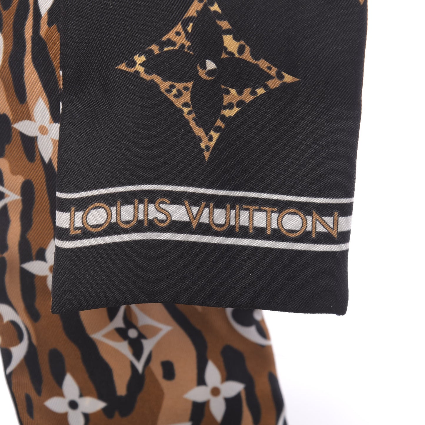 Silk Monogram Giant Jungle Bandeau Black