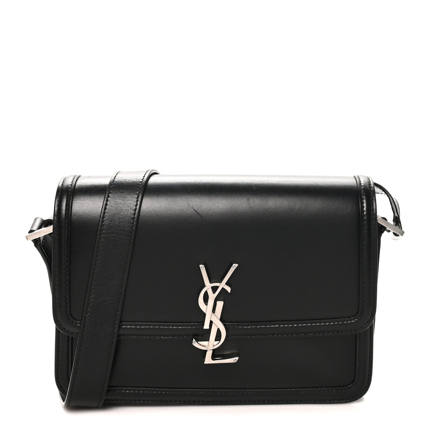 Box Calfskin Monogram Medium Solferino Satchel Black