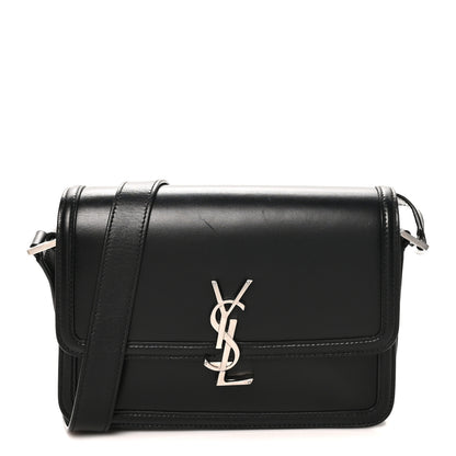 Saint Laurent Box Calfskin Monogram Medium Solferino Satchel Black 1 of 10