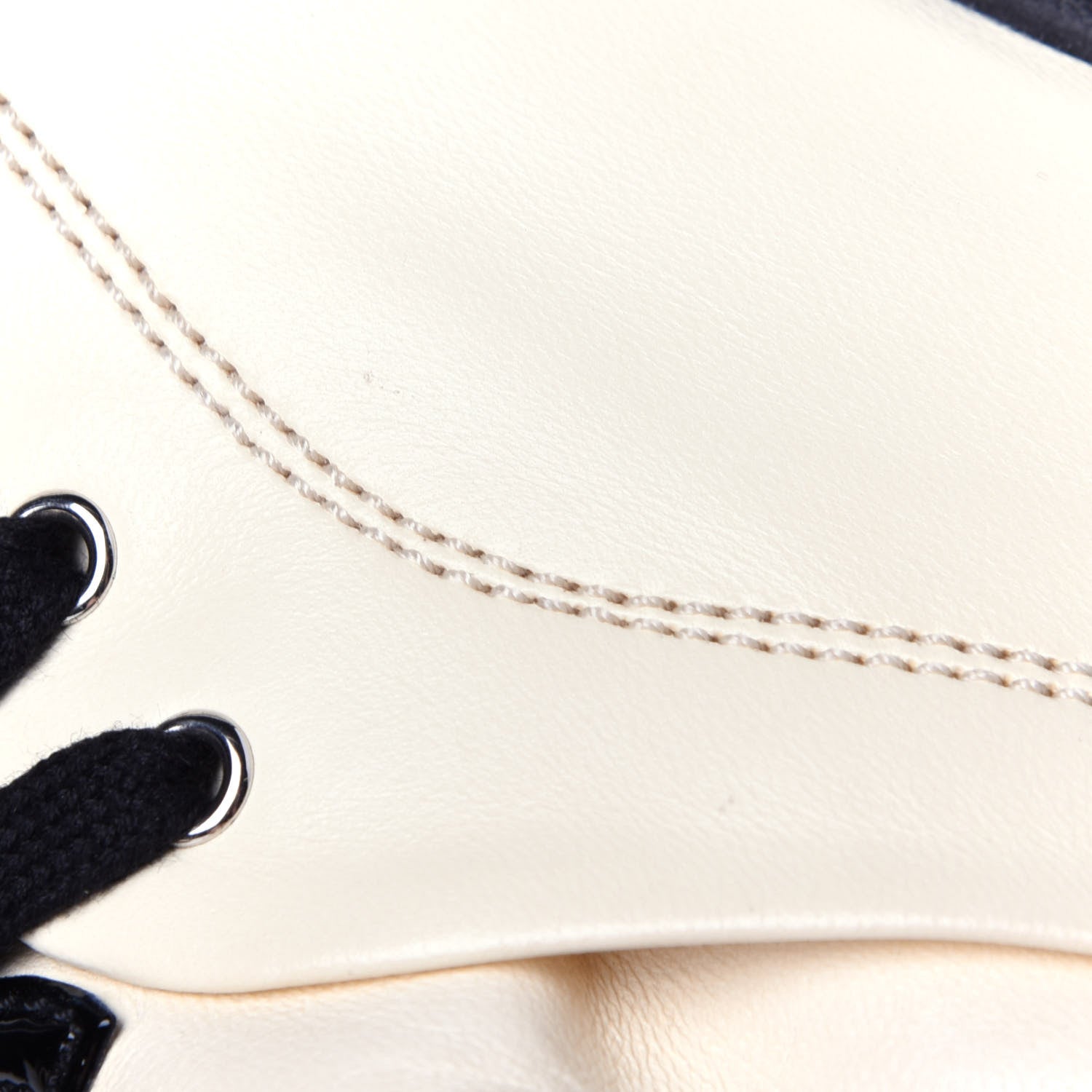 Chanel Lambskin Patent Cap Toe CC Sneakers 35.5 White Black 11 of 12