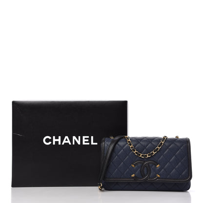 Chanel Caviar Quilted Medium CC Filigree Flap Navy Black 12 of 12