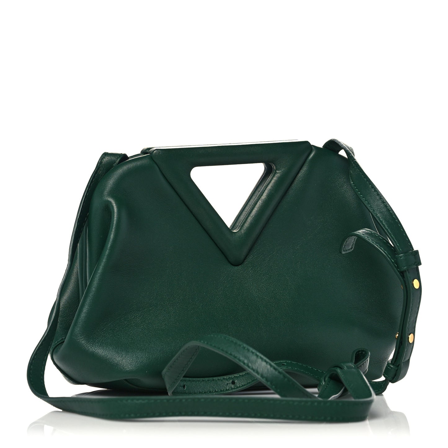 Calfskin Small The Point Triangle Bag Raintree