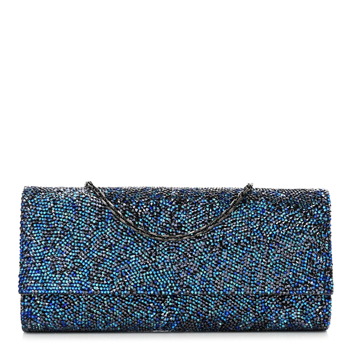 Swarovski Crystal Perry Flap Clutch Blue