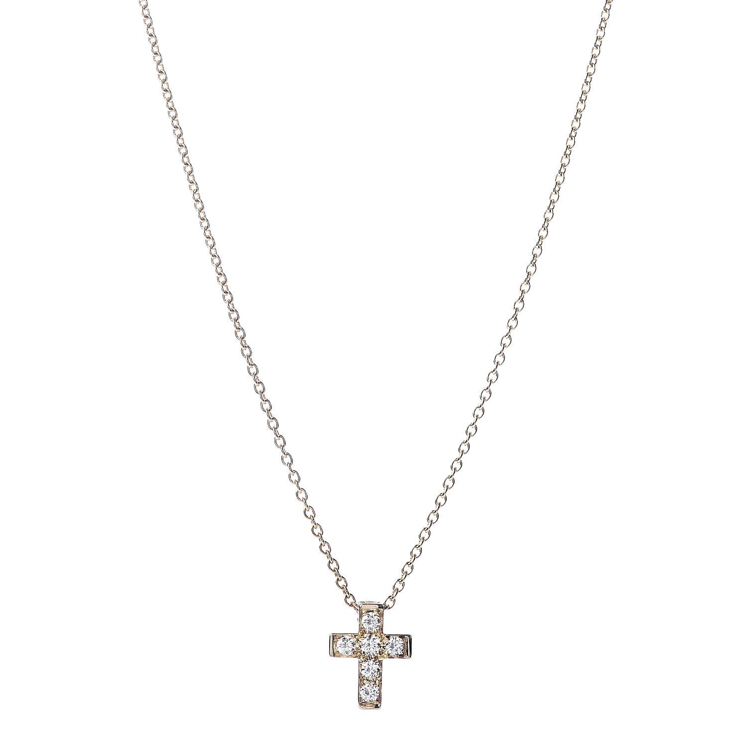 Van Cleef & Arpels 18K Yellow Gold Diamond Cross Pendant Necklace 1 of 5