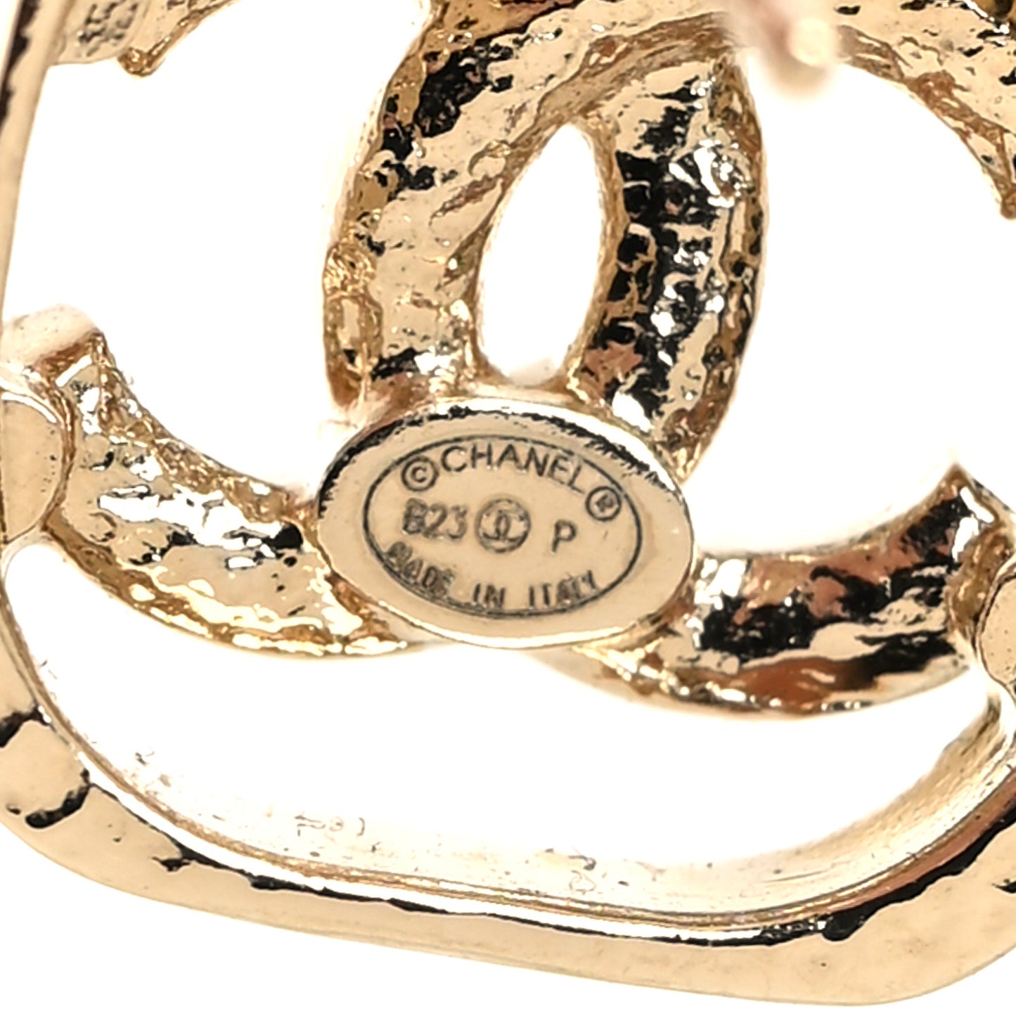 Crystal Square CC Earrings Gold