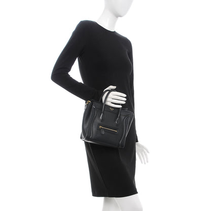 Celine Smooth Calfskin Nano Luggage Black 3 of 12