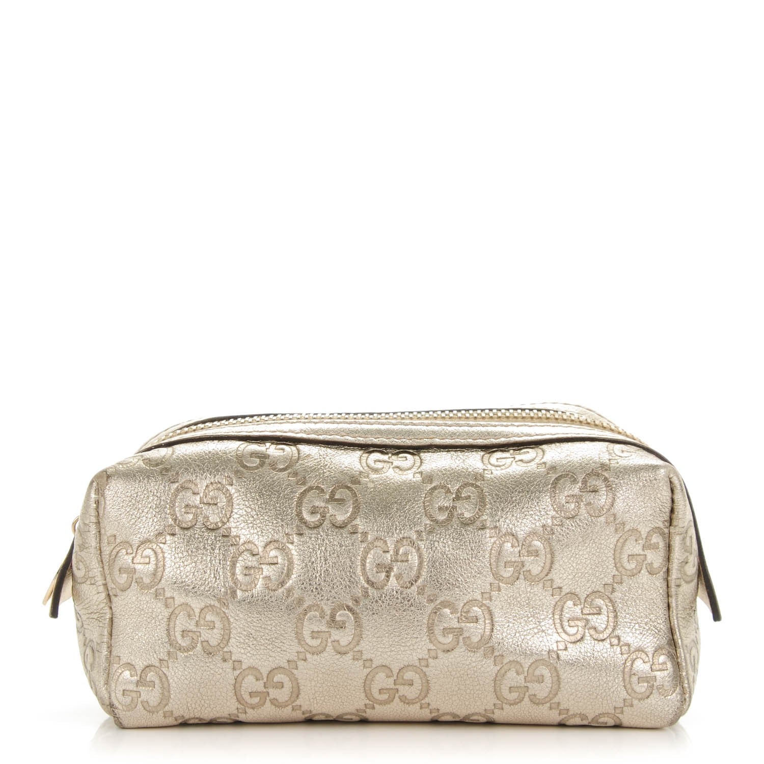 Gucci Metallic Guccissima Small Cosmetic Case Gold 1 of 8