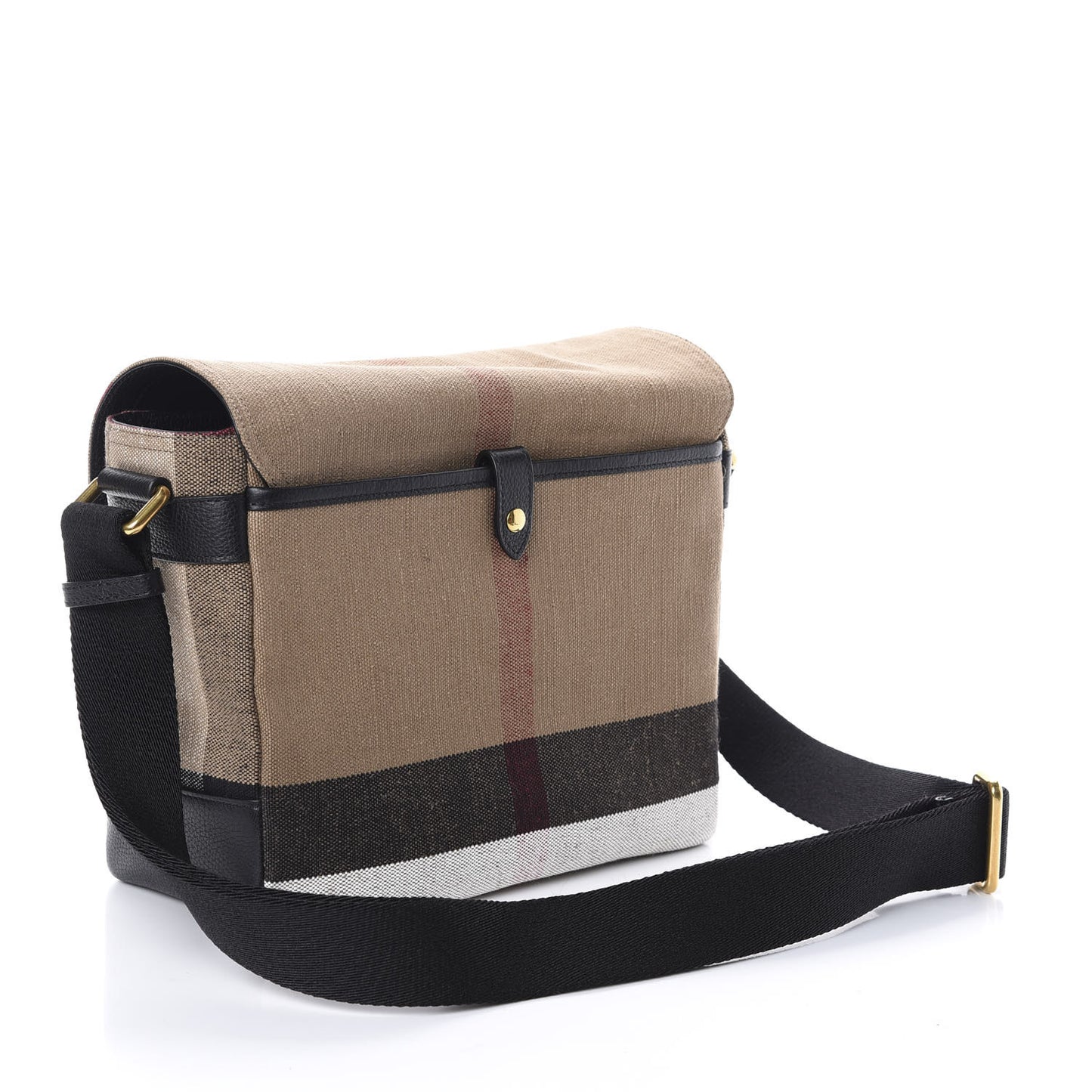 Canvas Mega Check Large Baildon Messenger Bag Black